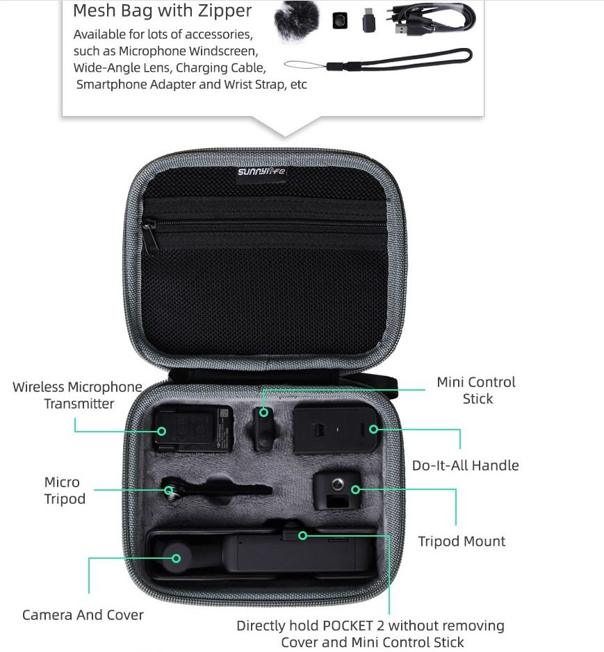 Malý pevný kufřík pro celý set DJI POCKET 2 Combo 6